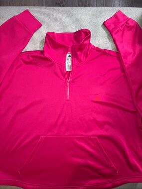 Adidas Bright Pink Quarter-Zip Pullover